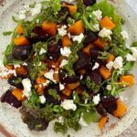 Roasted Beets and Squash with Feta and Basil Dressing