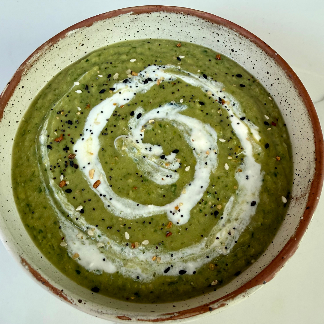 pea, white bean and asparagus soup